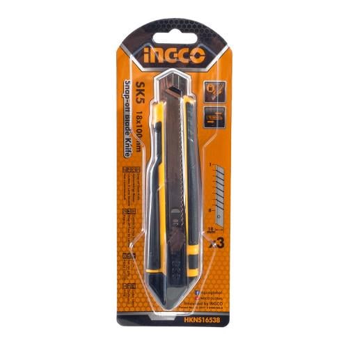Ніж сегментний Ingco Industrial Profi 18 мм 3 леза SK5 (10635992)