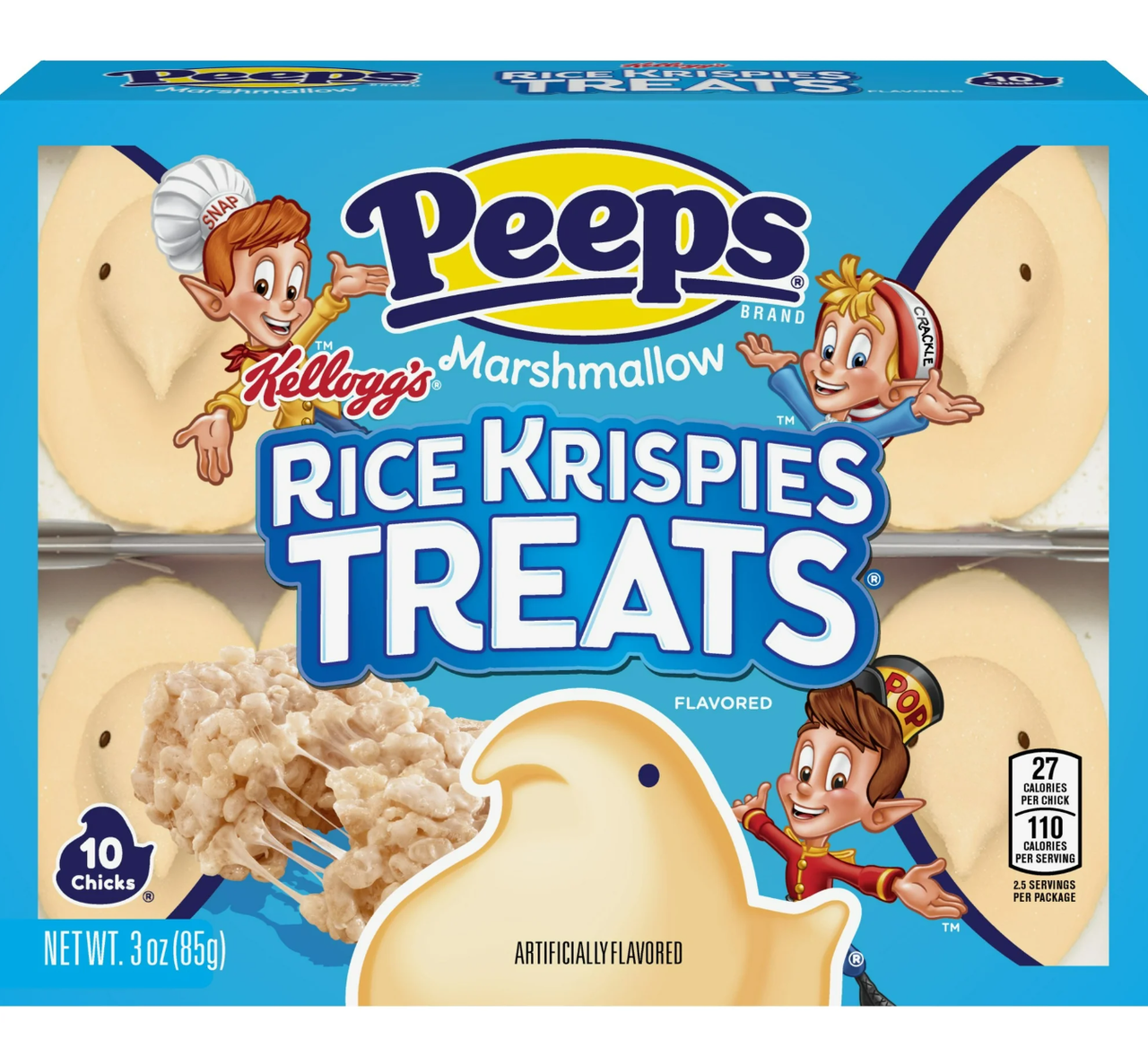 Маршмеллоу Peeps Kellogg's Rice Krispies Treat Flavored Marshmallow Chicks 10 шт. 85 г (2577512598)