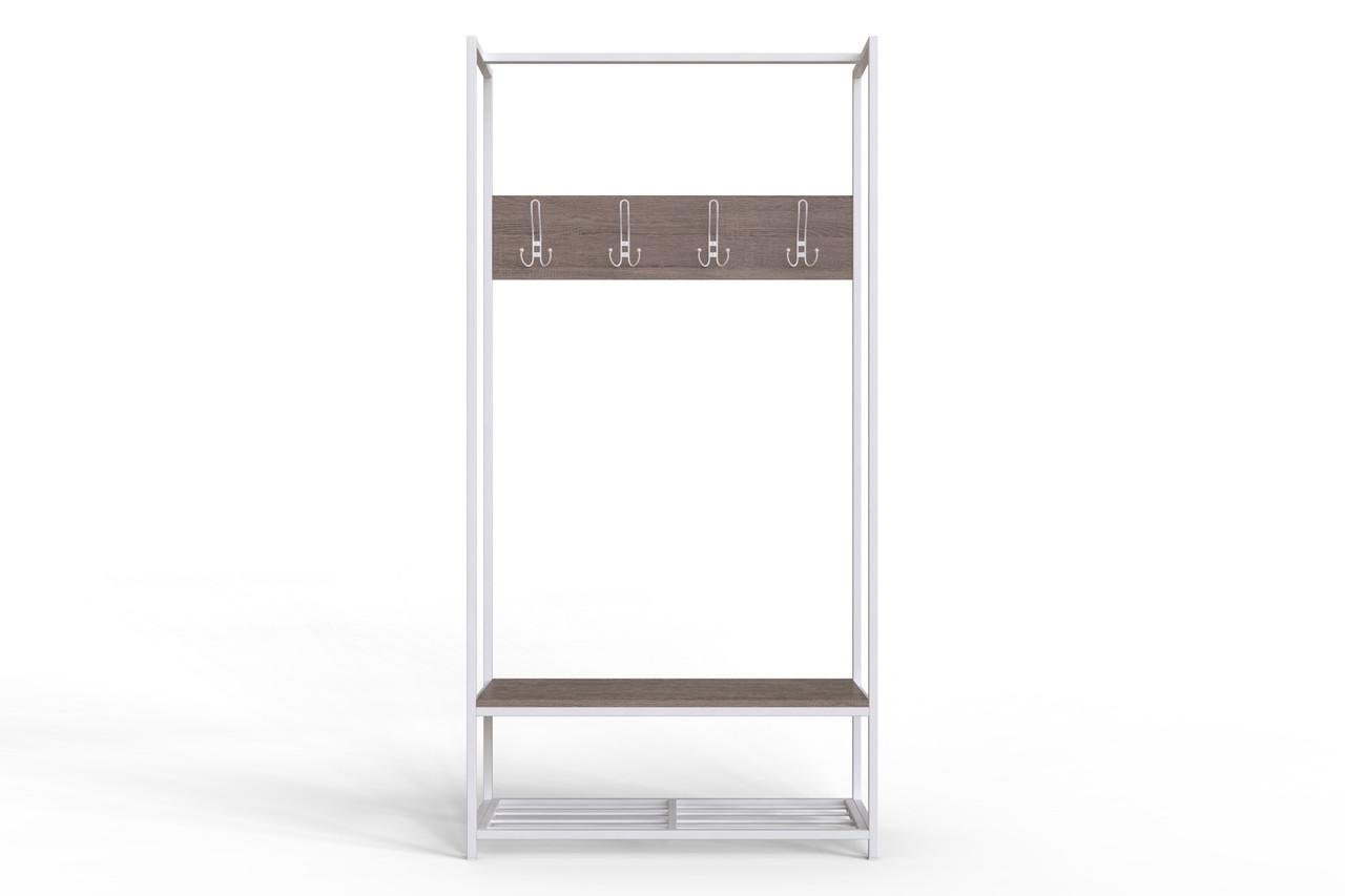 Вешалка напольная модульная Ferrum-decor Трелис 13 ДСП 16 мм 180x90x38 см Белый/Дуб Сонома Трюфель (FRD-104335)