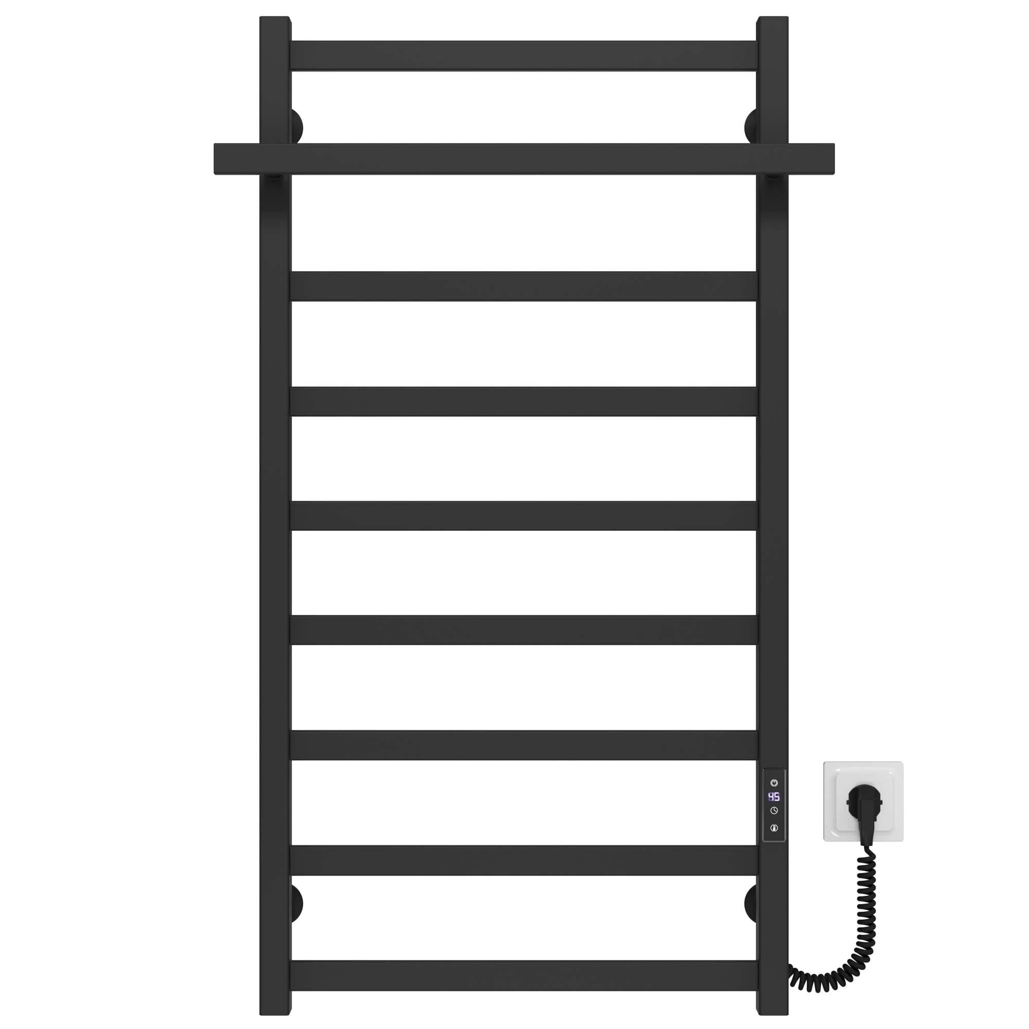 Полотенцесушитель электрический Deffi Nicolе П9 JD04 правое подключение крашеная сталь 500x1000 мм Черный (B.NI.100.50.9.EBR2)