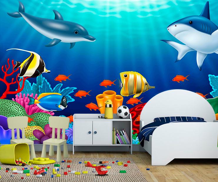 Фотообои 3D для детской комнаты Подводная жизнь