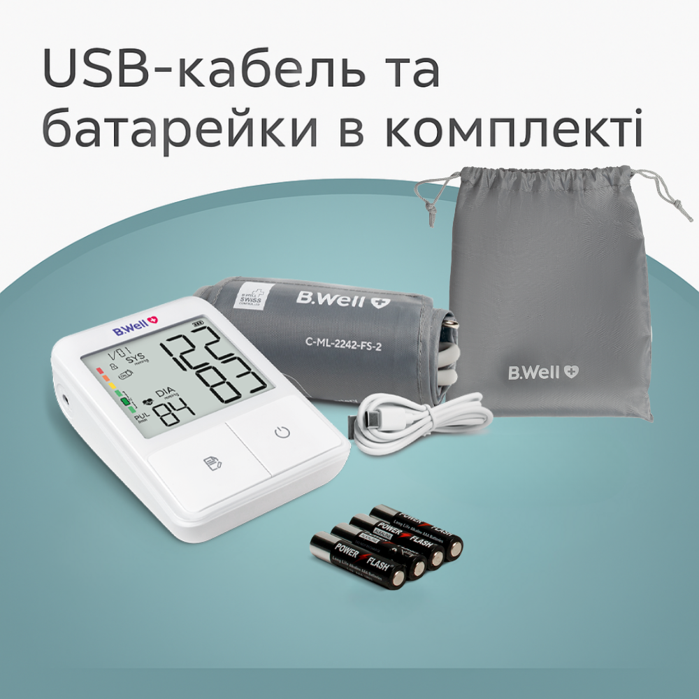 Тонометр автоматичний B.Well MED-50 без адаптера з манжетою 22-42 см (26767620) - фото 8