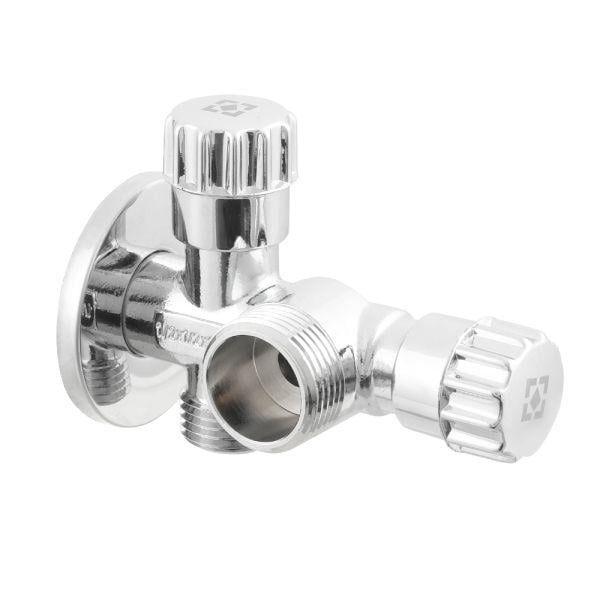 Кран приладовий вентильний Raftec 1/2'х 1/2'х3/4' Silver (VBE010102)