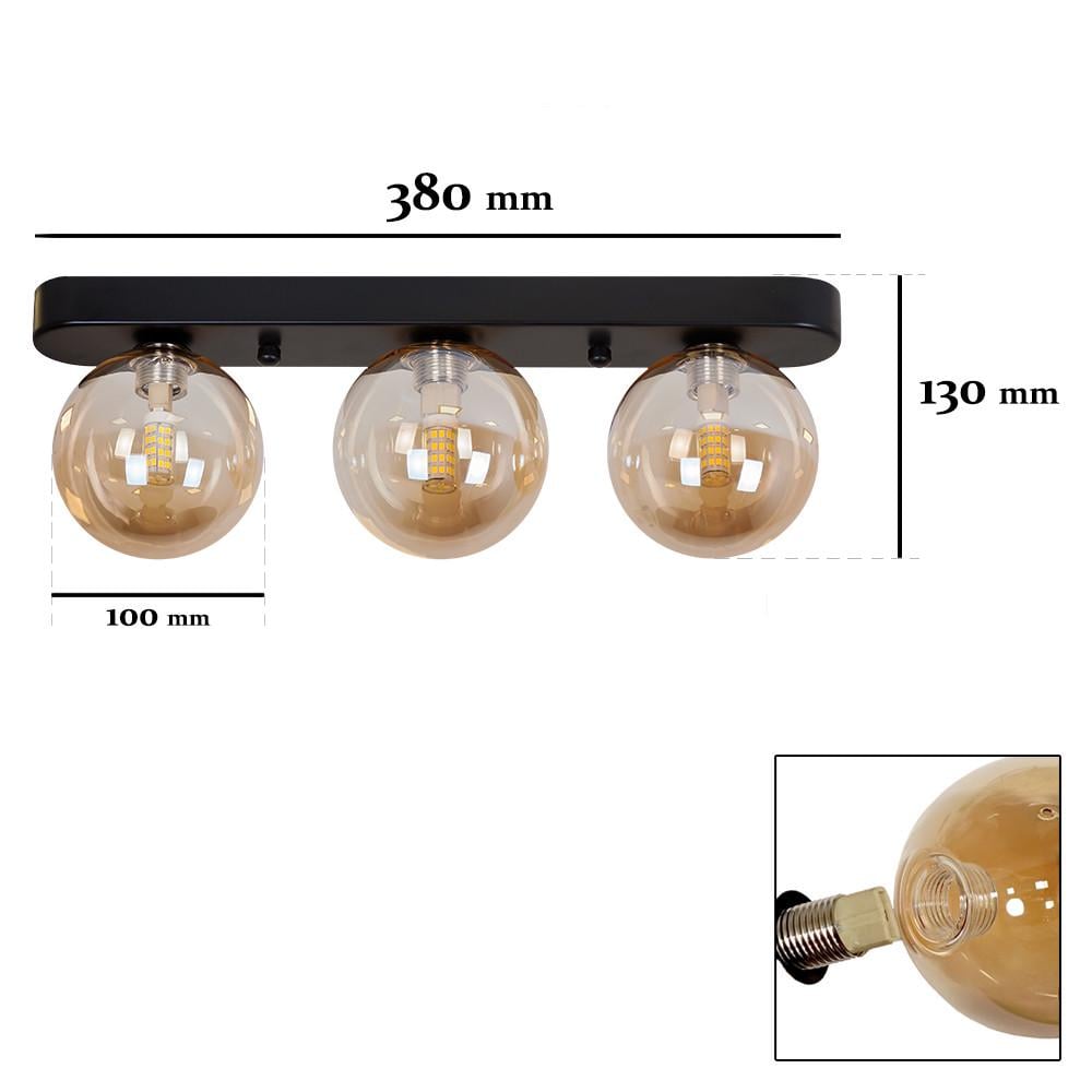 Люстра Levistella 761X100F-3 BK+BR на три плафони Чорний (380) - фото 2 Люстра Levistella 761X100F-3 BK+BR на три плафони Чорний (380) - фото 2