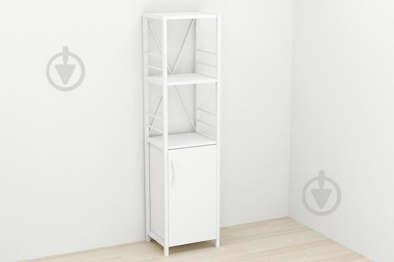 Этажерка 3/34 Ferrum-decor Серии Конект с тумбой  144x34x28 Белый ДСП Белое (FD1007)