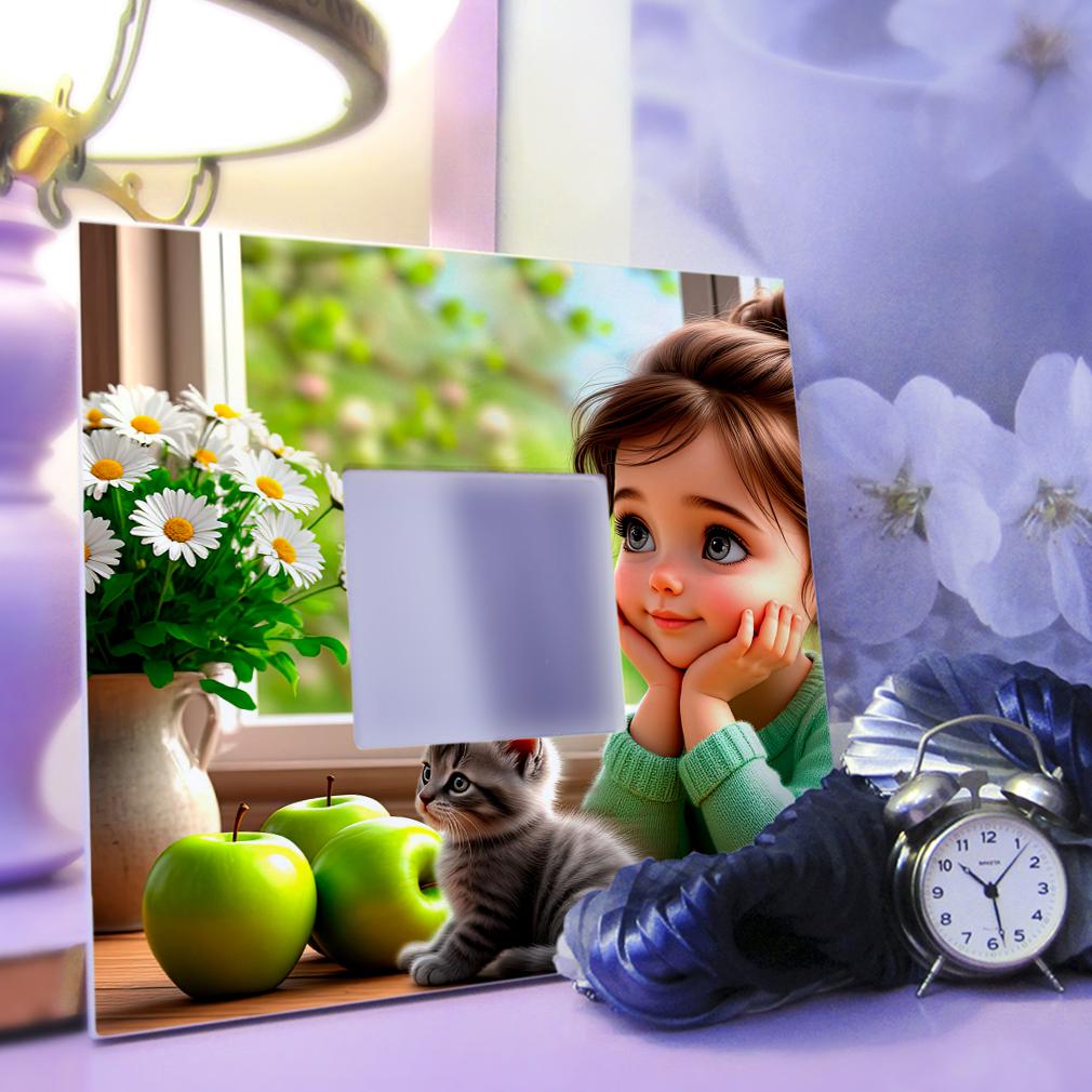 Зеркало декоративное Девочка и весна 260х260 мм (M04657) - фото 3 Зеркало декоративное Девочка и весна 260х260 мм (M04657) - фото 3