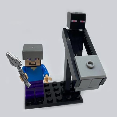 Конструктор фигурки iBlock Стив и Ендермен Майнкрафт Stive Endermen Minecraft 7,5 см