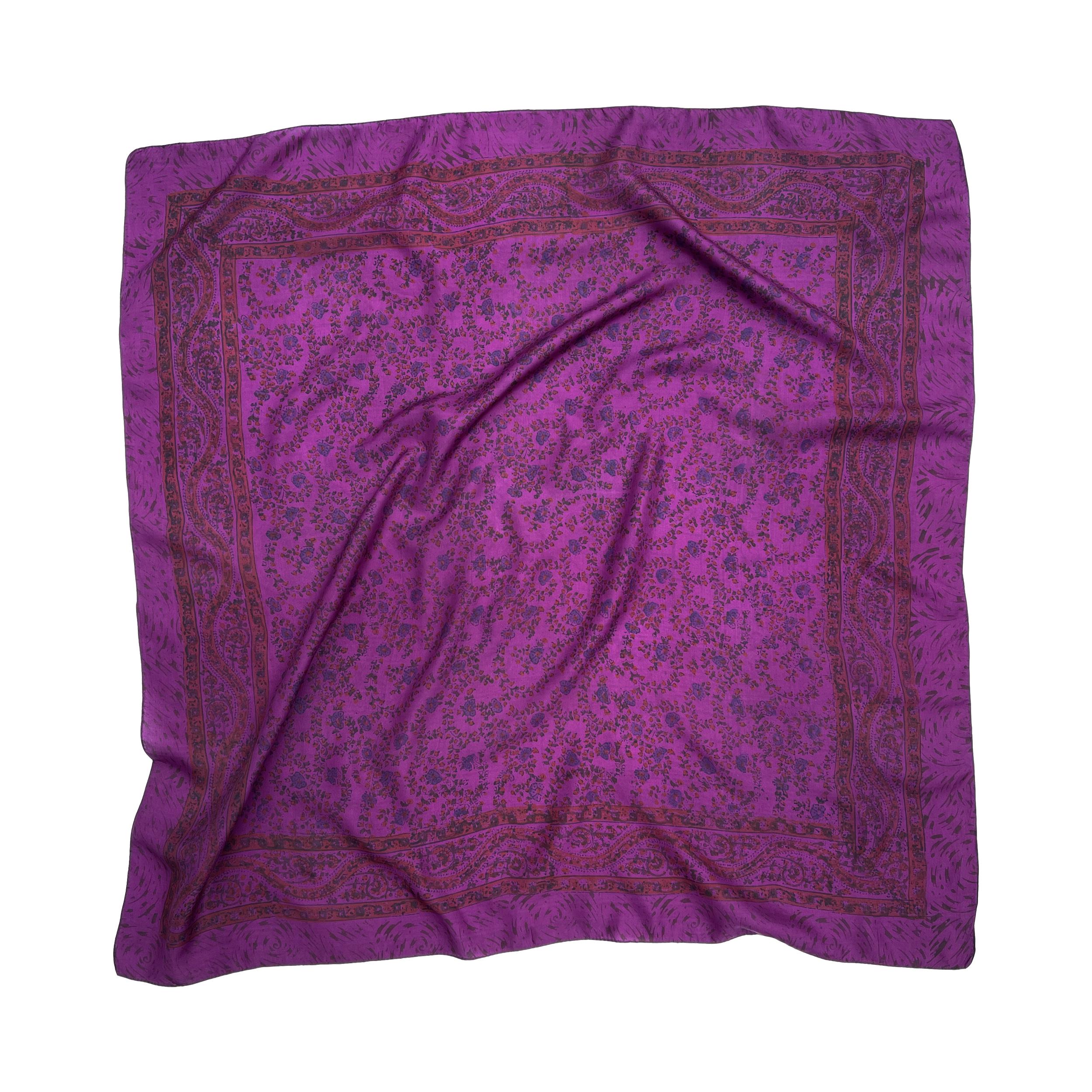 Натуральный шелковый платок Silk Route 90х90 см Фуксия (676)