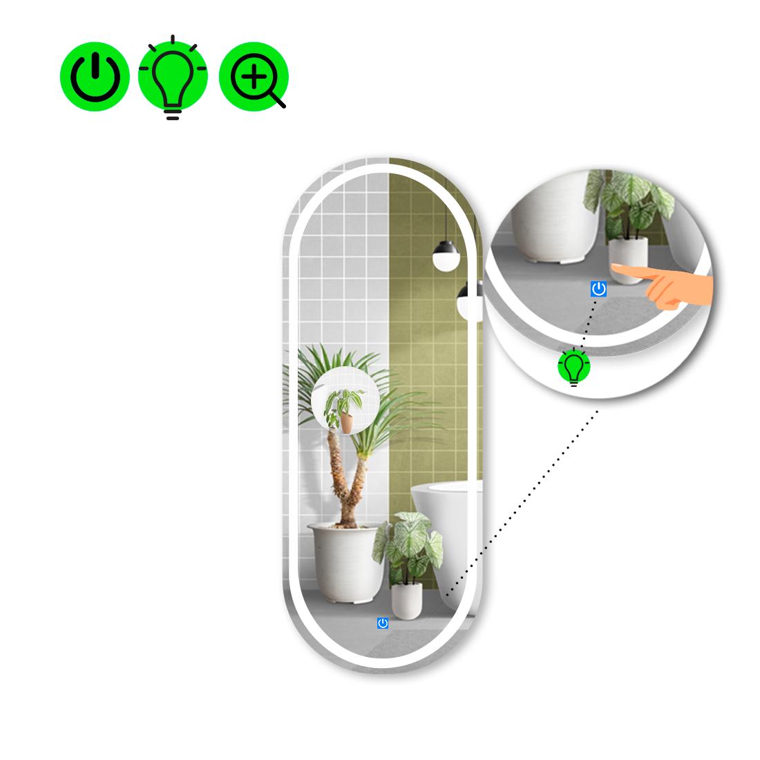 Зеркало с LED подсветкой Portale 1 с сенсором 200x80 см