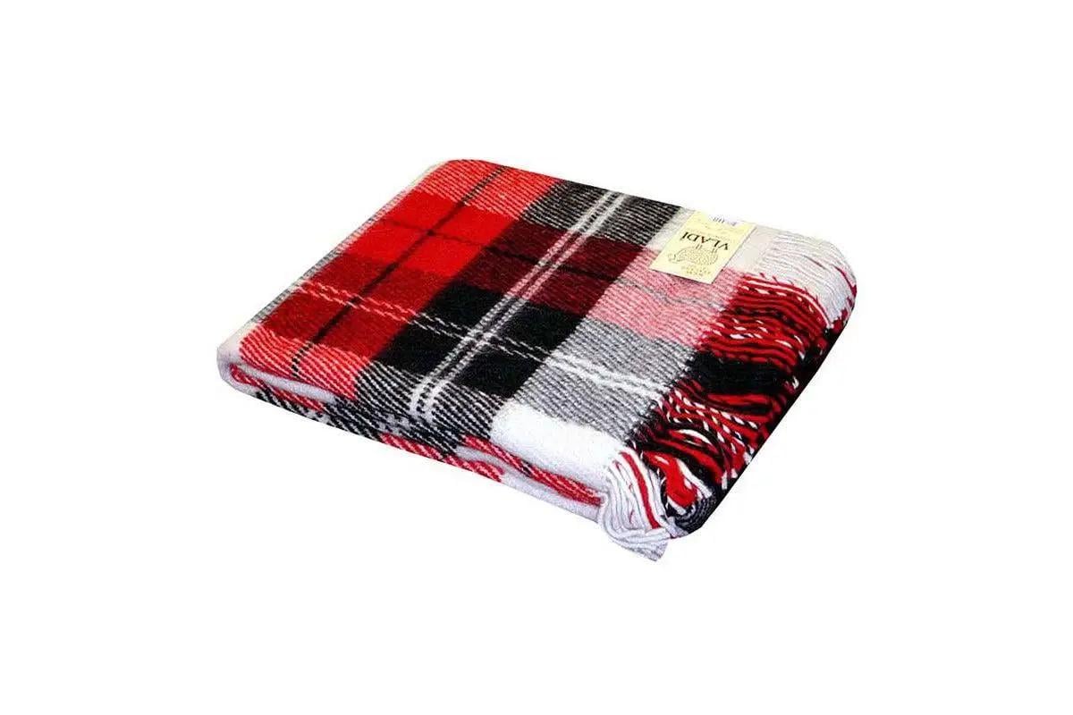 Плед шерстяной Vladi Эльф Клеточка 200х220 см Красный (1515)