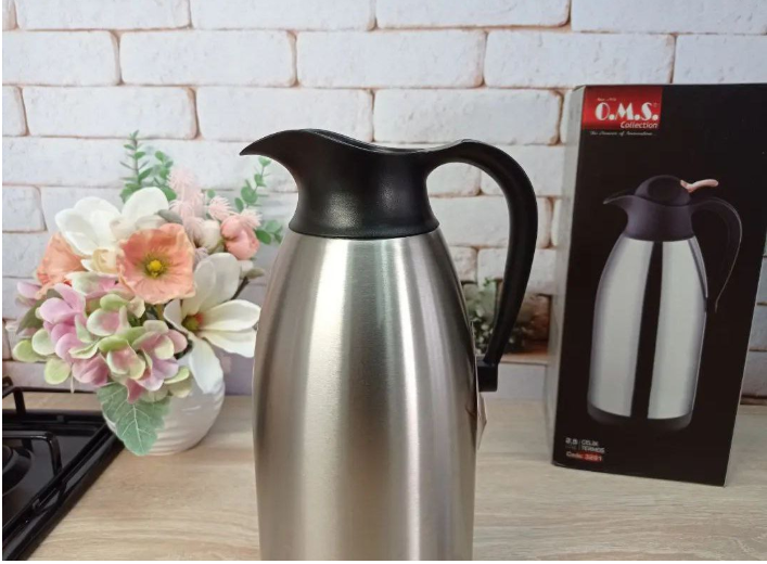 Термос OMS для чаю/для кави із нержавіючої сталі 2000 мл Сріблястий (3281-2-silver) - фото 3