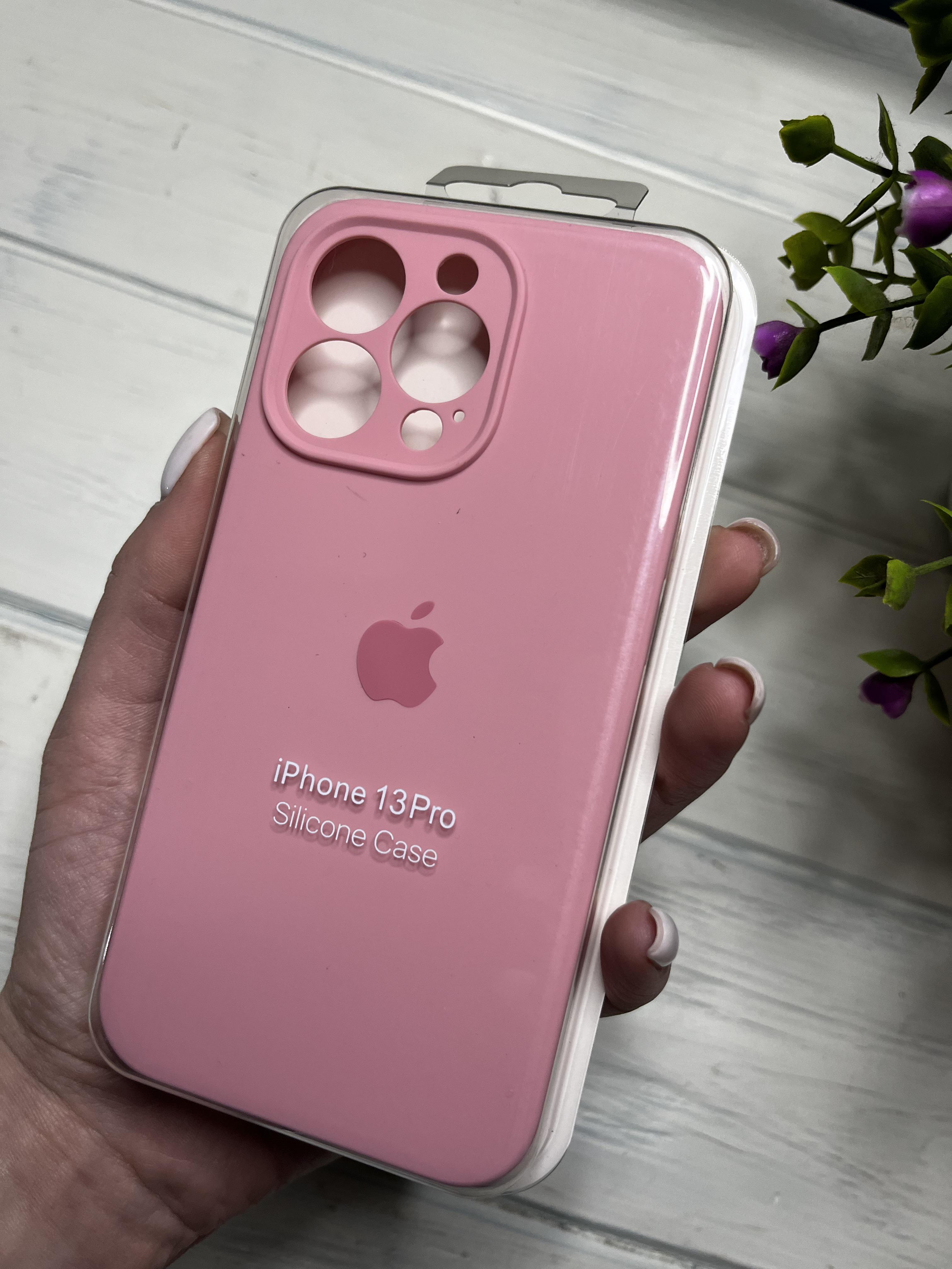 Чехол накладка на iPhone (Айфон) 13 Pro закрытый низ и закрытая камера silicone case full camera Apple