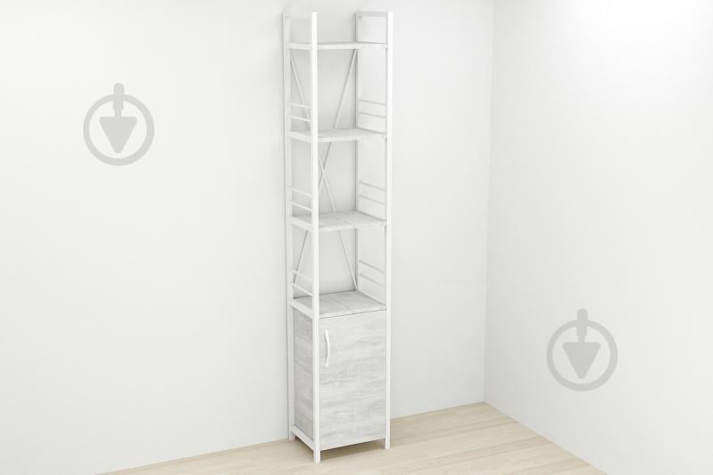 Этажерка 4/34 Ferrum-decor Серии Конект с тумбой  179x34x28 Белый ДСП Урбан Лайт (FD1055)