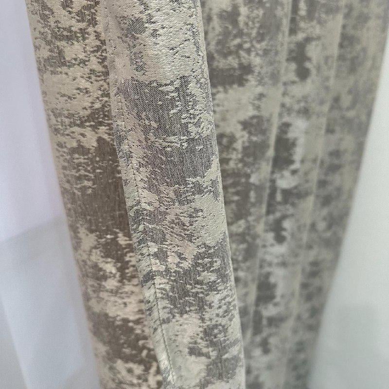 Шторы жаккардовые с мраморным узором среднее затемнение 1,5x2,7 м 2 шт. Бежево-серый (28796108) - фото 2