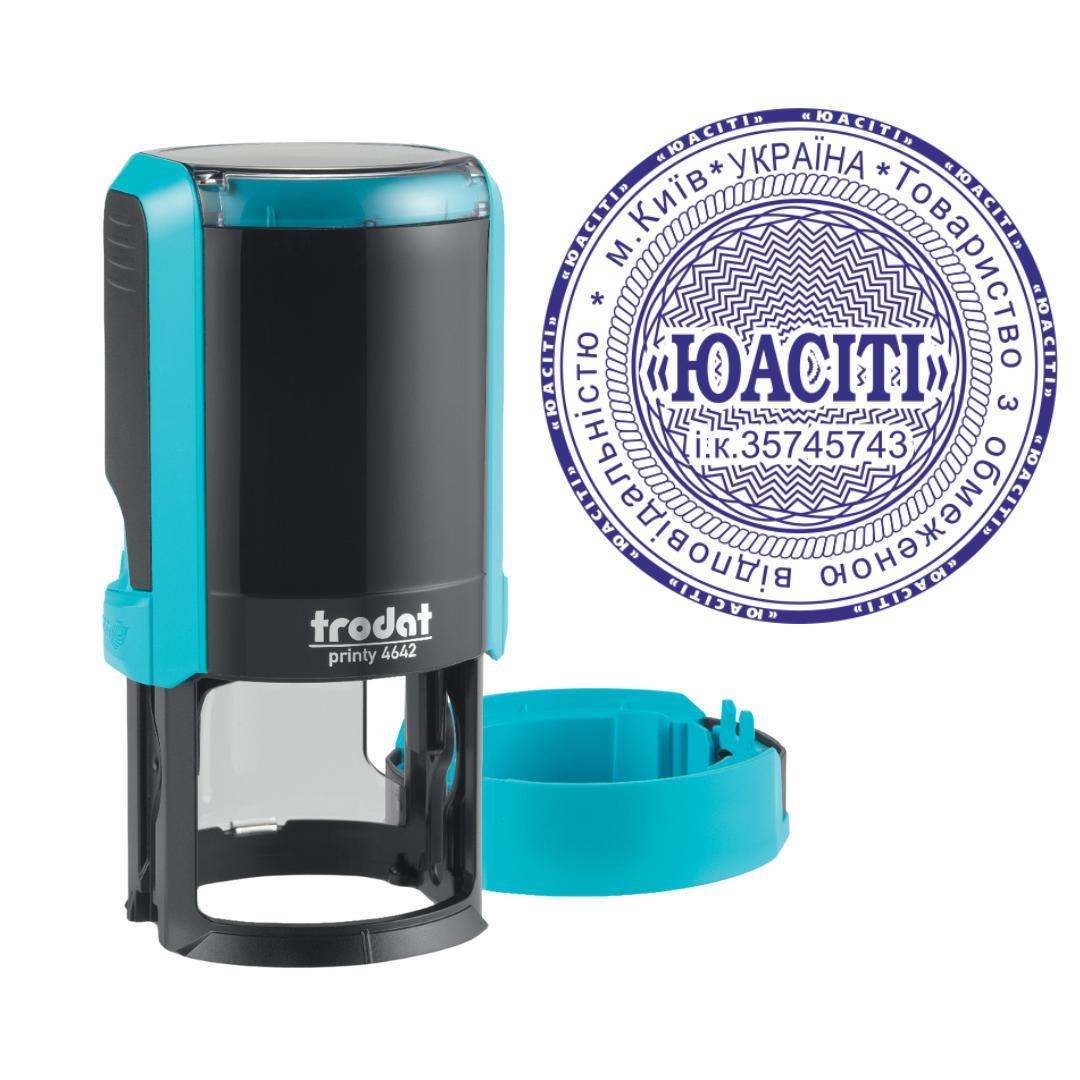 Печатка ТОВ на автоматичному оснащенні Trodat Printy 4642 з ковпачком Бірюзовий (ТОВ11/4642/T)