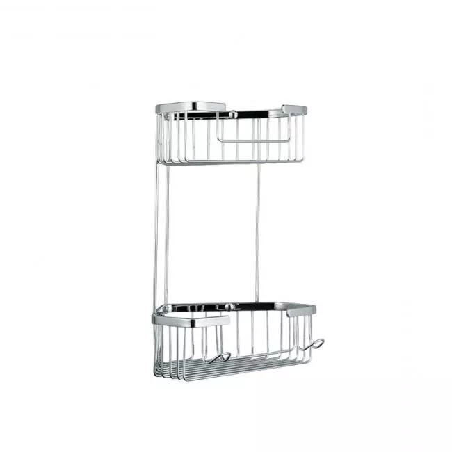 Полка угловая Frap F351-1 2-х ярусная 240х320 мм Хром