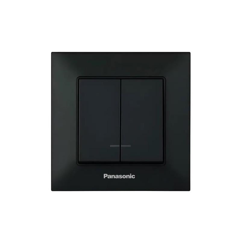 Выключатель двухкнопочный Panasonic Arkedia Slim с подсветкой и рамкой самозажимной ABS Черный (WNTC01102B UA1) Выключатель двухкнопочный Panasonic Arkedia Slim с подсветкой и рамкой самозажимной ABS Черный (WNTC01102B UA1)