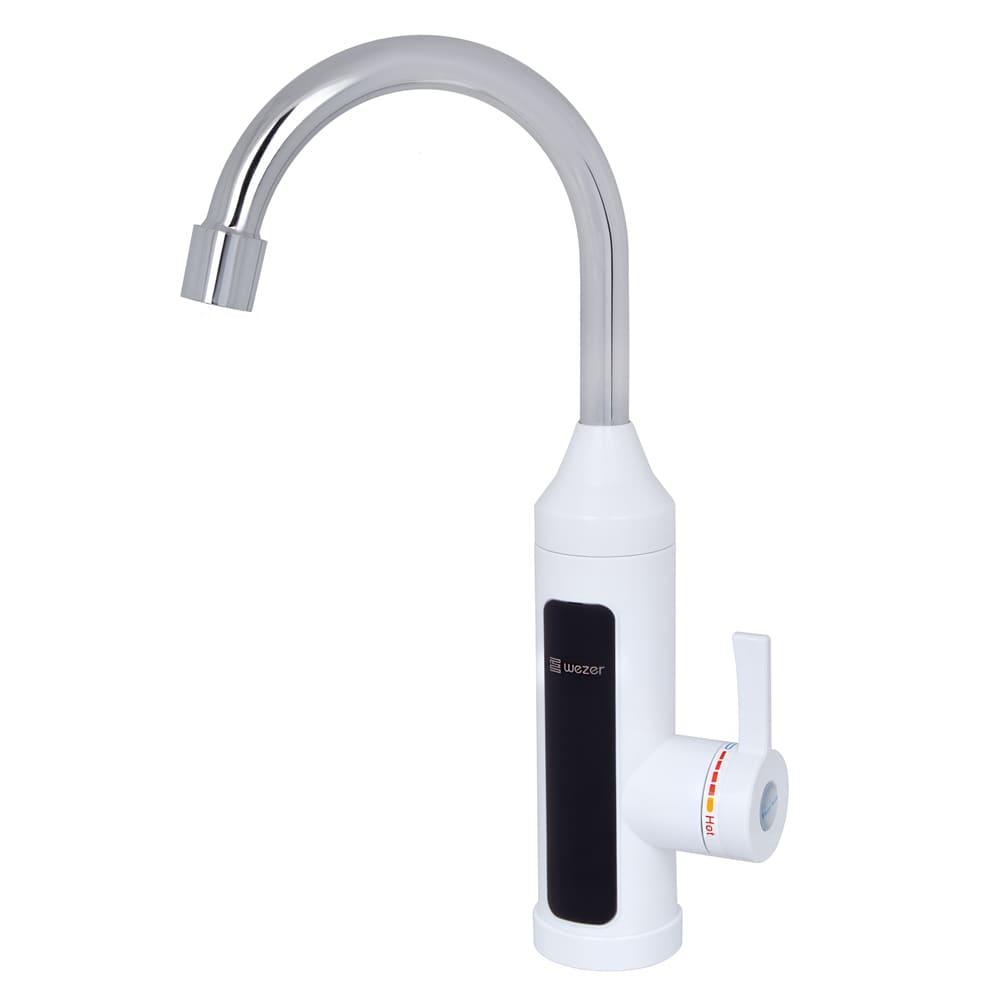Проточний водонагрівач Wezer H11T для умивальника поворотний вилив/термодатчик 3,3 кВт Білий (1055366)