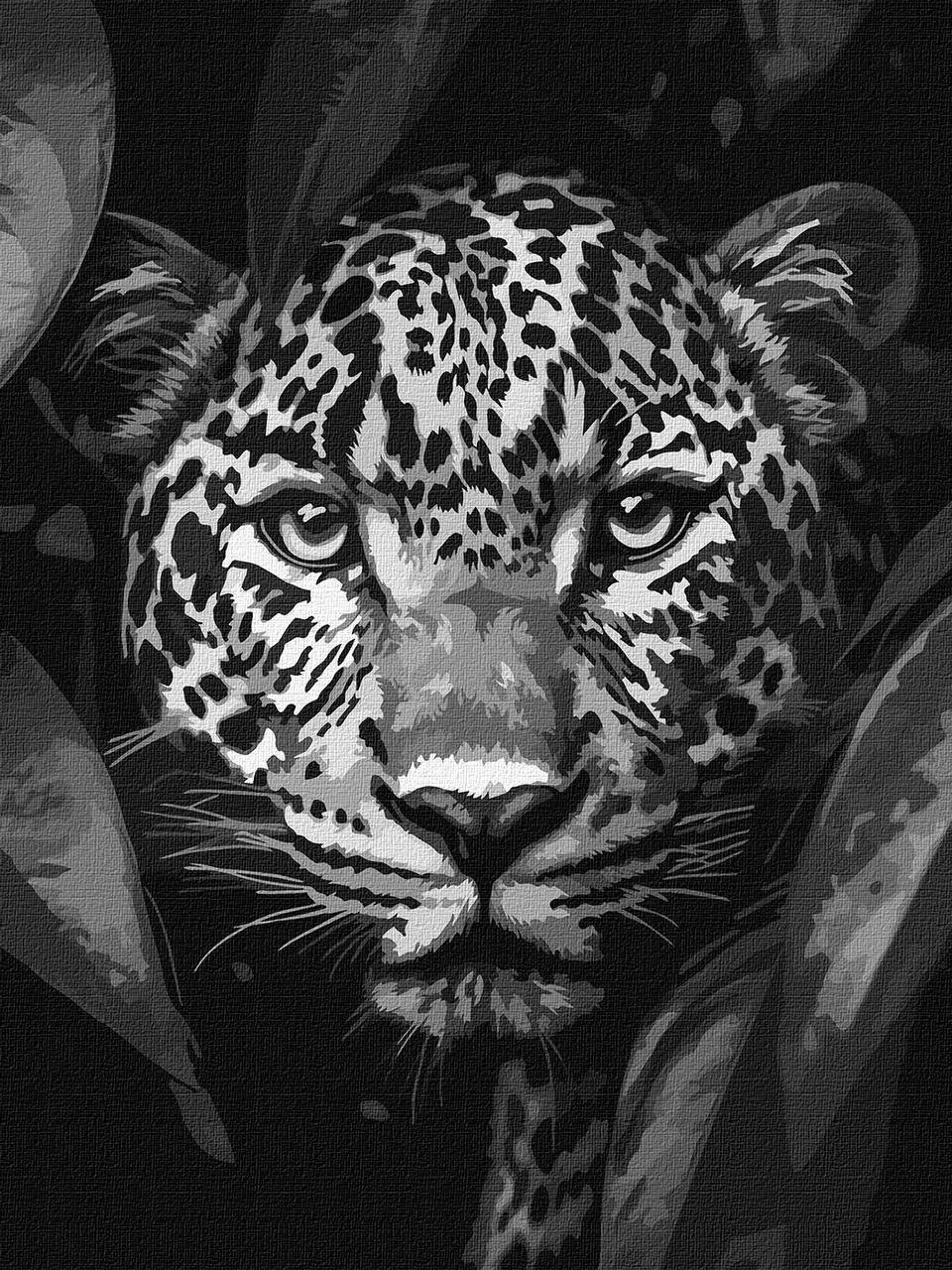 Картина за номерами Ideyka Леопард на полюванні тварини 30х40 см