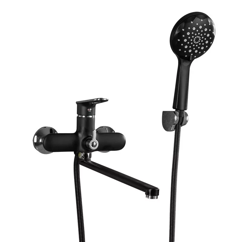 Смеситель для ванны Frap F2249-6 с душевым гарнитуром Черный/Хром (2465586969)