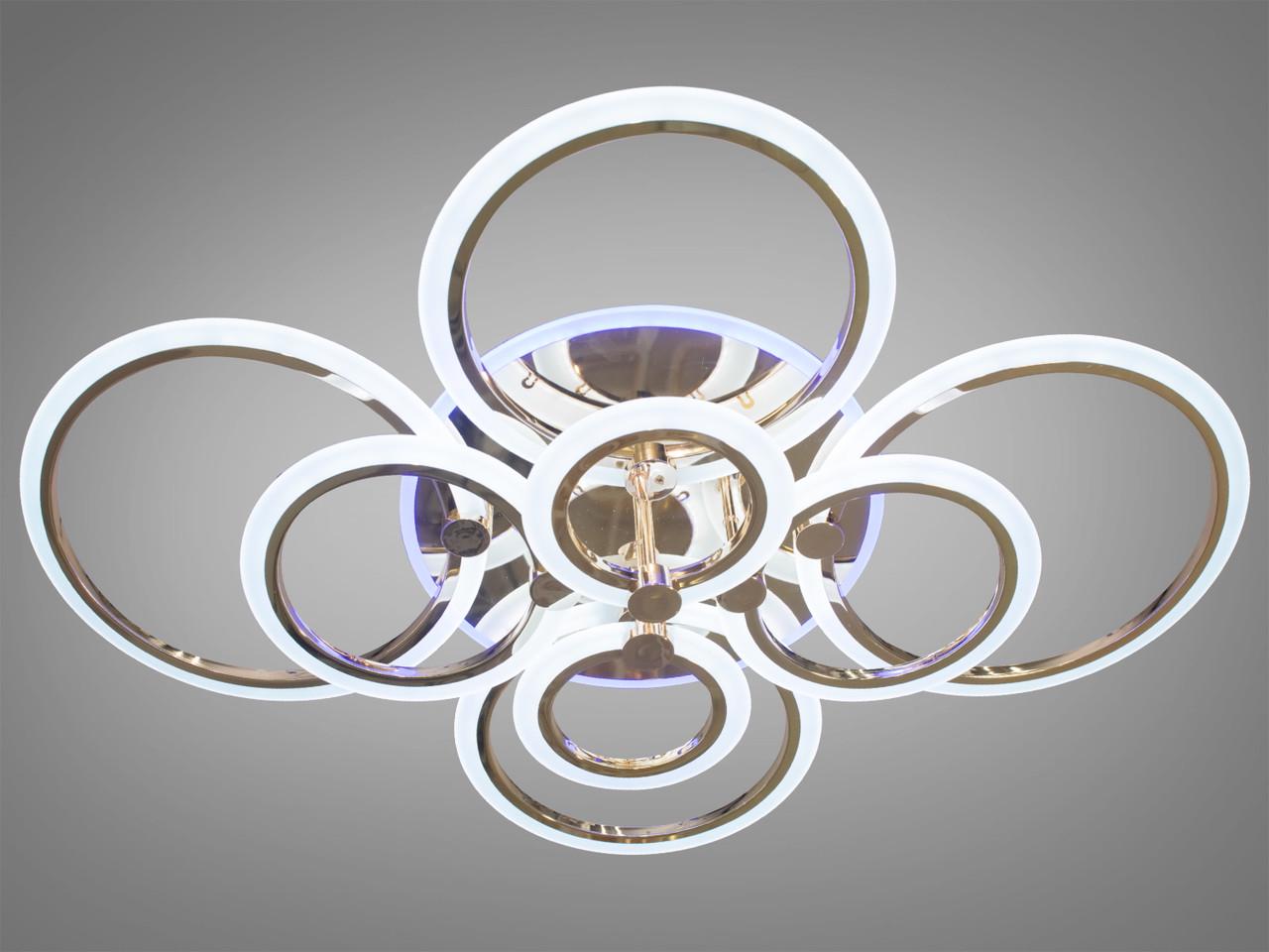 Люстра Led для большого зала A8022-8G-LS 200W на 29 м2 Золотой (1870246541) - фото 1