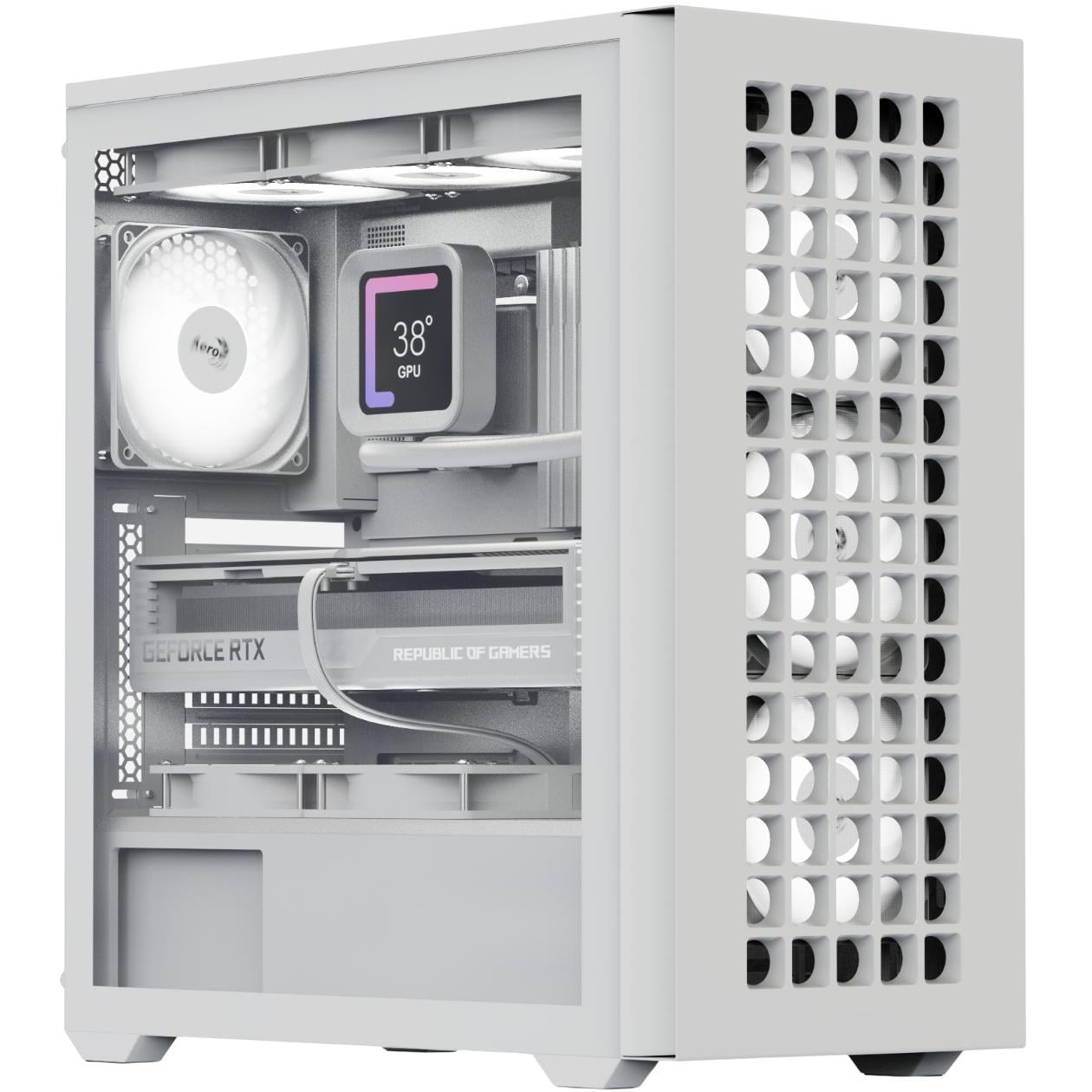 Корпус для ПК AeroCool D502A-G-WT-v1 Midi-Tower no PSU ATX/MicroATX/Mini-ITX ARGB White (ACCM-DS02043.21)