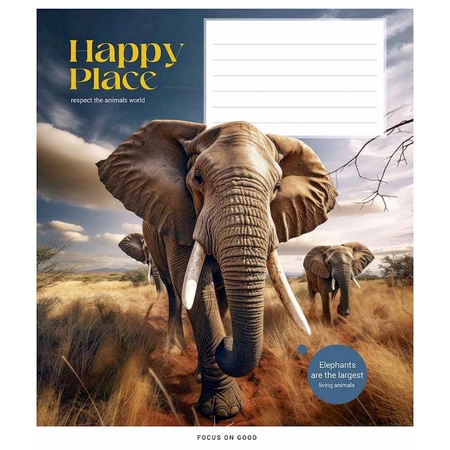 Шкільний зошит Wild selfie 012-3352K-1 в клітку 12 аркушів (RLT40307)