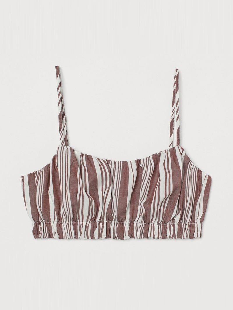 Топ H&M XS Біло-коричневий (A2909991007)