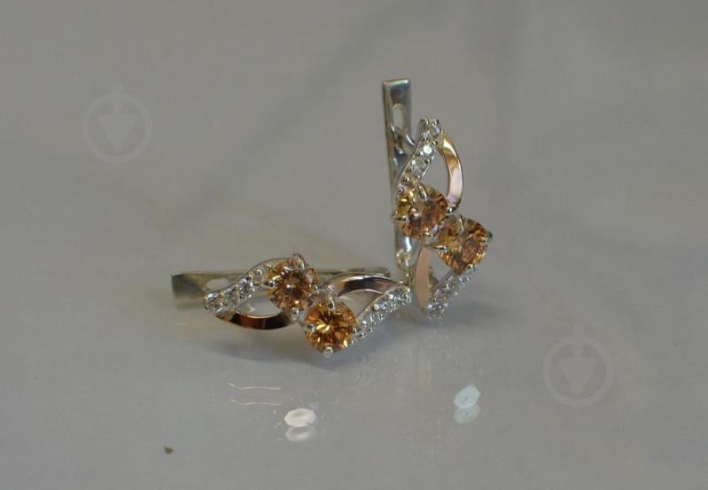 Серьги серебряные Sil 076s-15 Шампань (Sil-963)