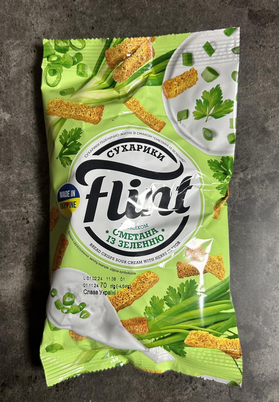 Сухарики Flint пшенично-ржаные Сметана с зеленью 60 г