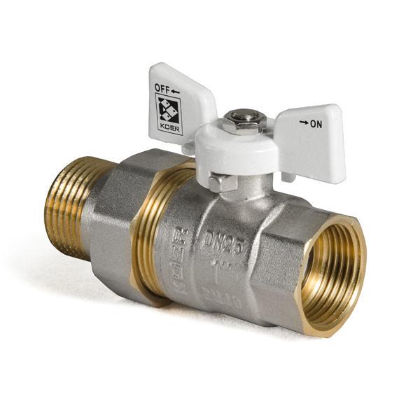 Кран с американкой KOER KR.227.W 1" Белый (KR0098) - фото 3 Кран с американкой KOER KR.227.W 1" Белый (KR0098) - фото 3