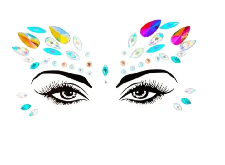 Стрази для обличчя для вечірок One size Різнокольоровий (9088/62) Стрази для обличчя для вечірок One size Різнокольоровий (9088/62)