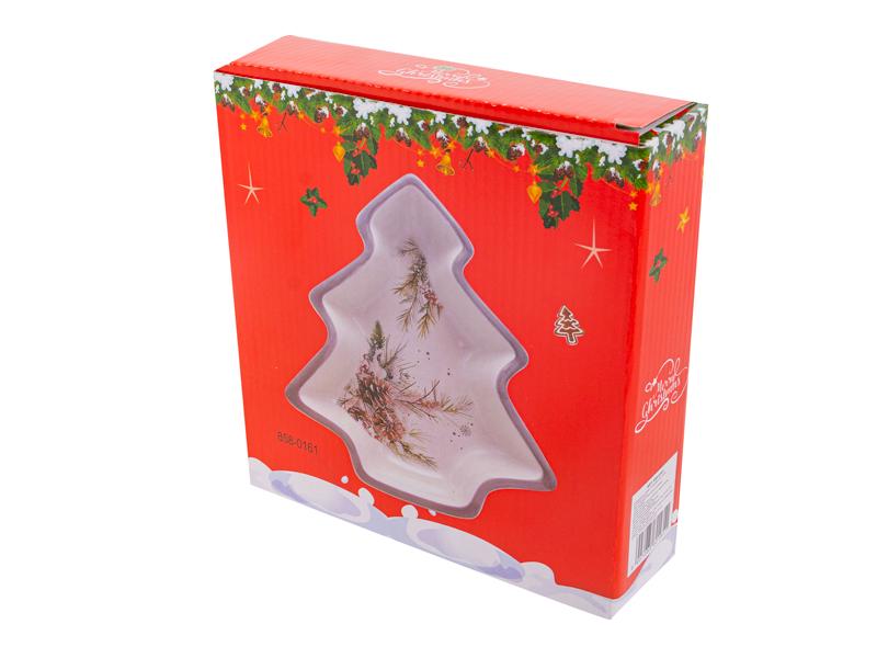 Блюдо новорічне керамічне Лісова казка 23 см (858-0161) - фото 2