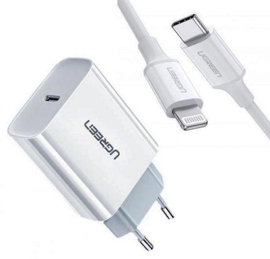 Зарядное устройство сетевое UGREEN CD137 PD 20W Fast Charger + USB-C to Lightning Suit 1 м (1864754626)