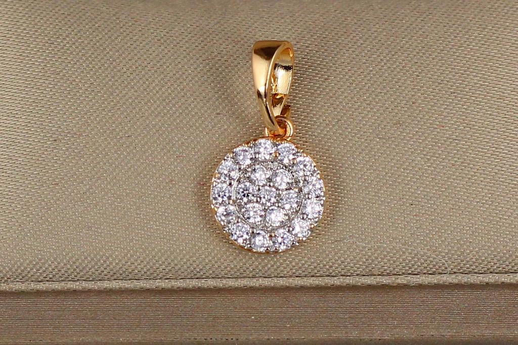 Кулон Xuping Jewelry Монетка из фианитов 9 мм Золотистый