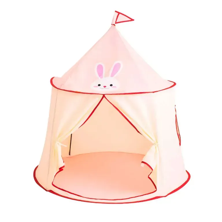 Детская игровая палатка-вигвам каркасная из пластика и текстиля 116x116x123 см Розовый (150-98-MR1315)