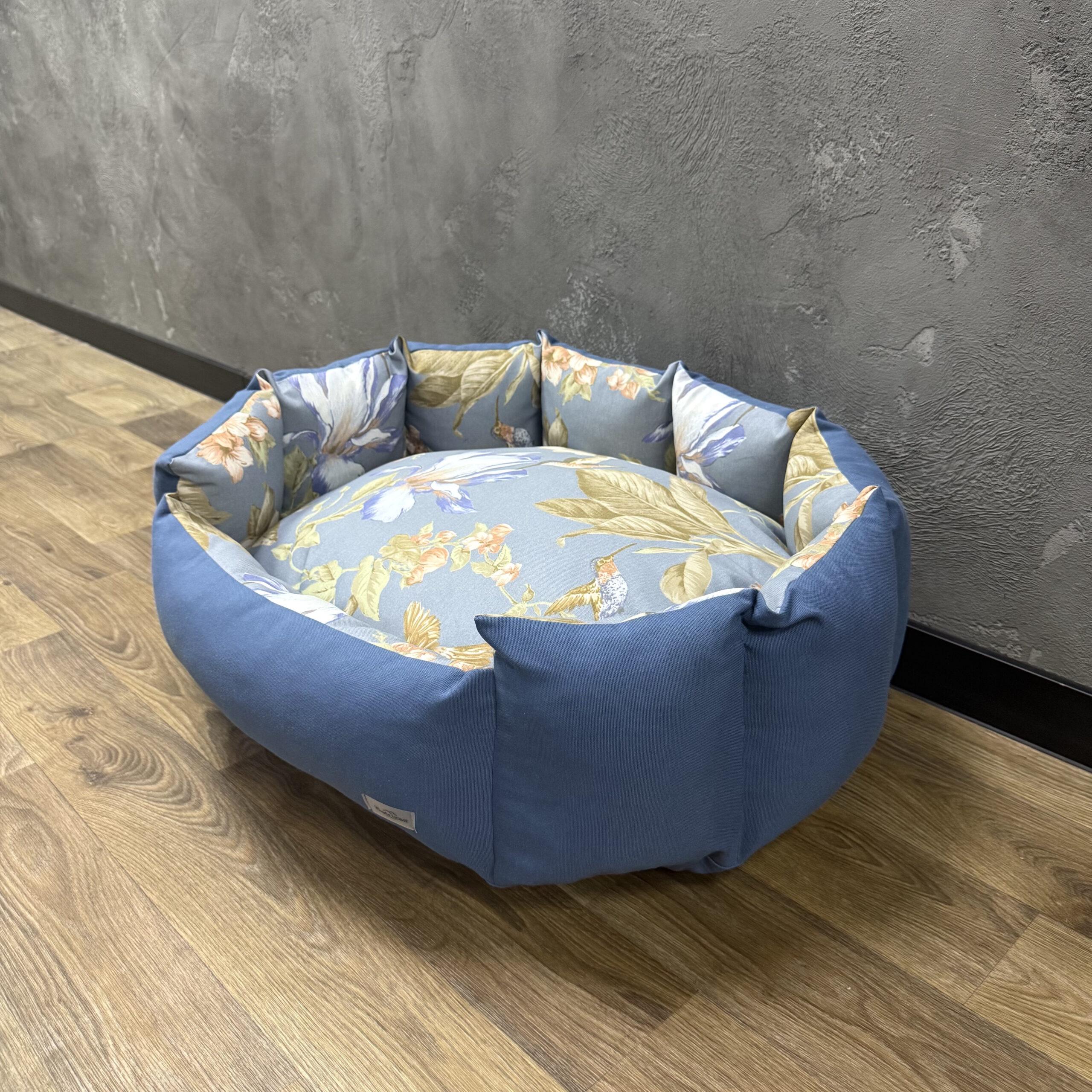 Лежак для котів та собак Comfort Home Colibri blue панама 120х80 см