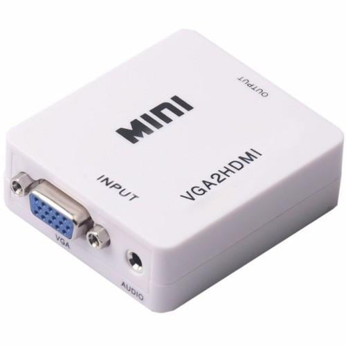 Конвертер перехідник відеосигналу VGA to HDMI аудіо Rias mini White (3_3936)