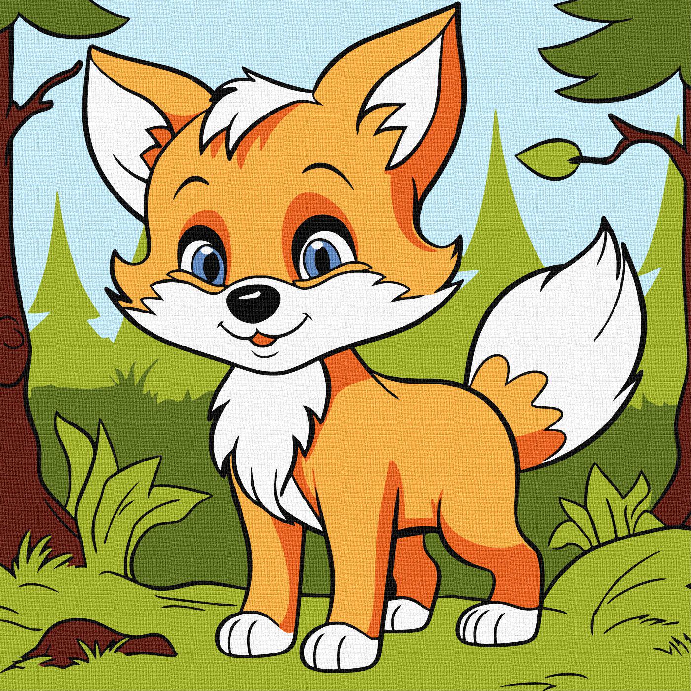 Набір для розпису по номерах Ideyka 5+ Пухнаста лисиця КНО6113 25x25 см (MTT-184132)