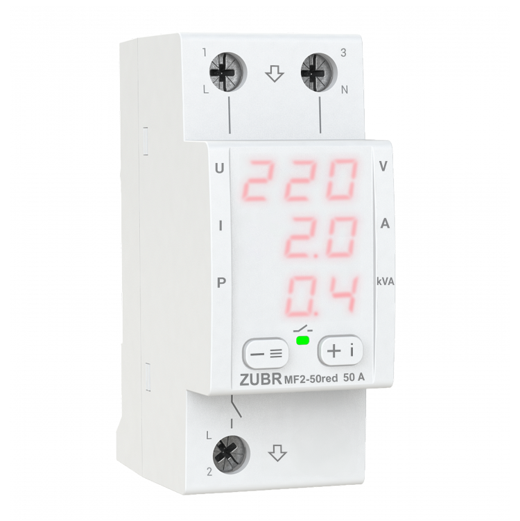 Реле многофункциональное ZUBR MF2-50 50A max 60A 11000BA Red (4820120221774) Реле многофункциональное ZUBR MF2-50 50A max 60A 11000BA Red (4820120221774)