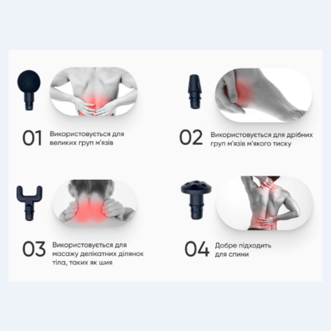 Массажер для тела и мышц перкуссионный MDHL MINI-8119 ручной Белый - фото 3 Массажер для тела и мышц перкуссионный MDHL MINI-8119 ручной Белый - фото 3