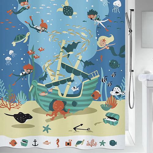 Шторка для ванної кімнати Spirella Polyester Pirates 180х200 см Різнокольоровий (10.20161)