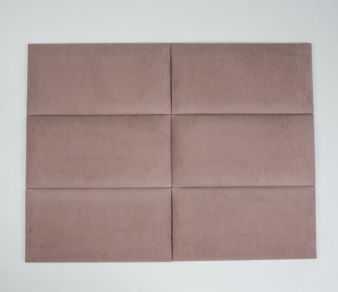 Стеновая панель самоклеящаяся мягкая Soft Pan велюр 30х60х3,7 см матовый Пудровый (306002)