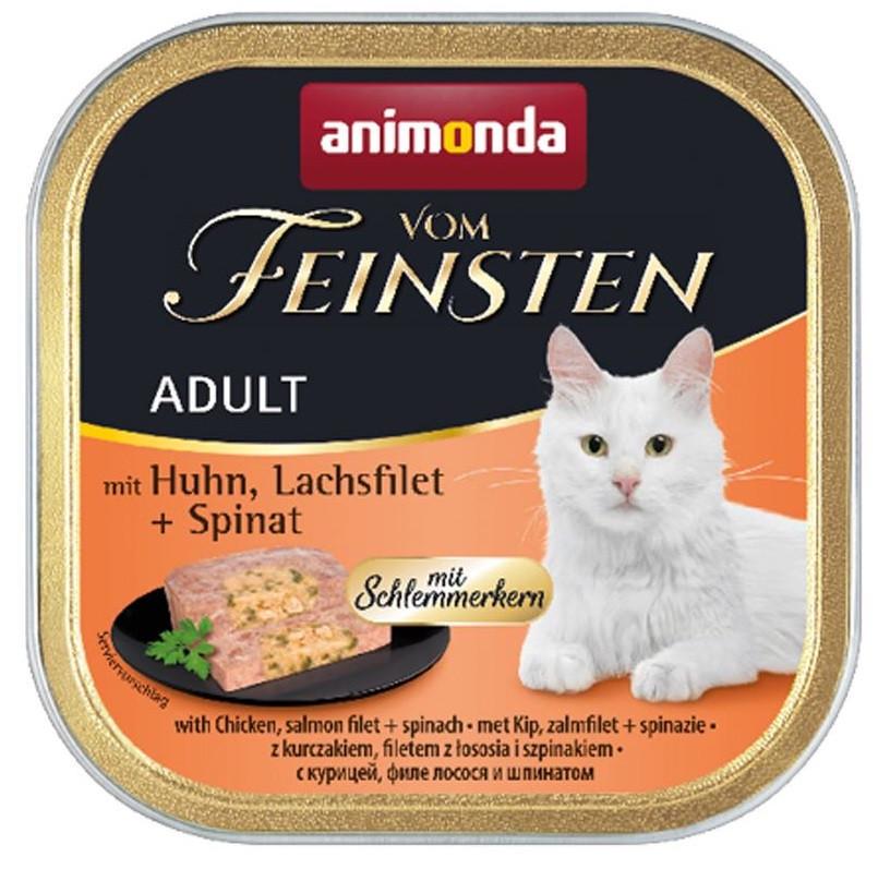 Корм влажный для кошек Animonda Vom Feinsten с курицей/лососем и шпинатом 100 г (1830807811)
