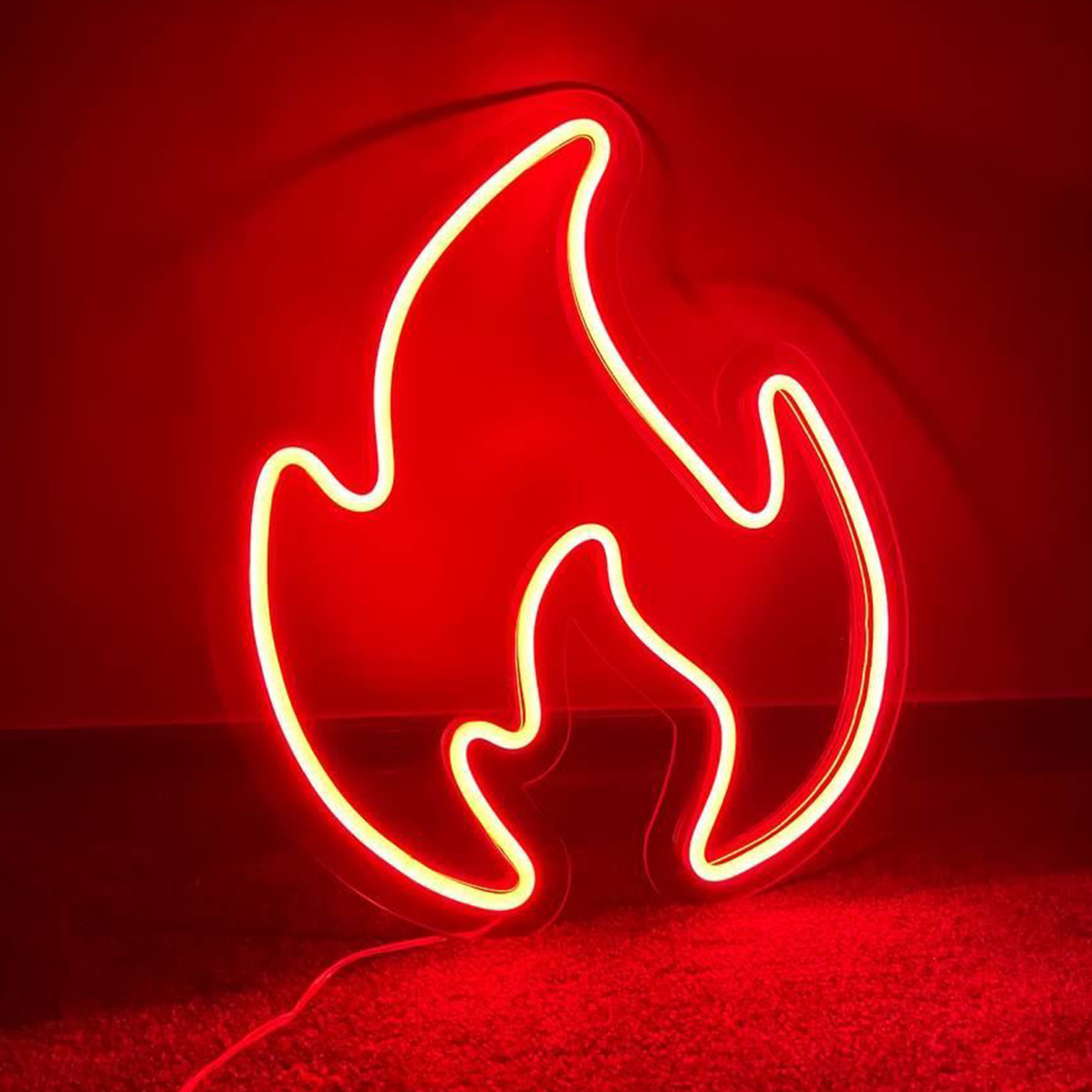 Неонова вивіска NeonFlexGlow «Вогонь» 30х40 см