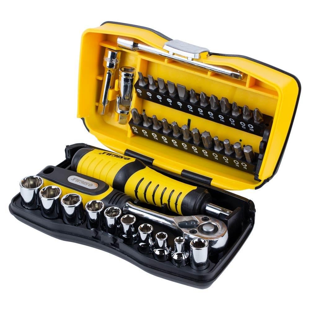 Набір насадок торцевих і біт Sigma CrV 1/4" 39 шт. (6003571) Набір насадок торцевих і біт Sigma CrV 1/4" 39 шт. (6003571)