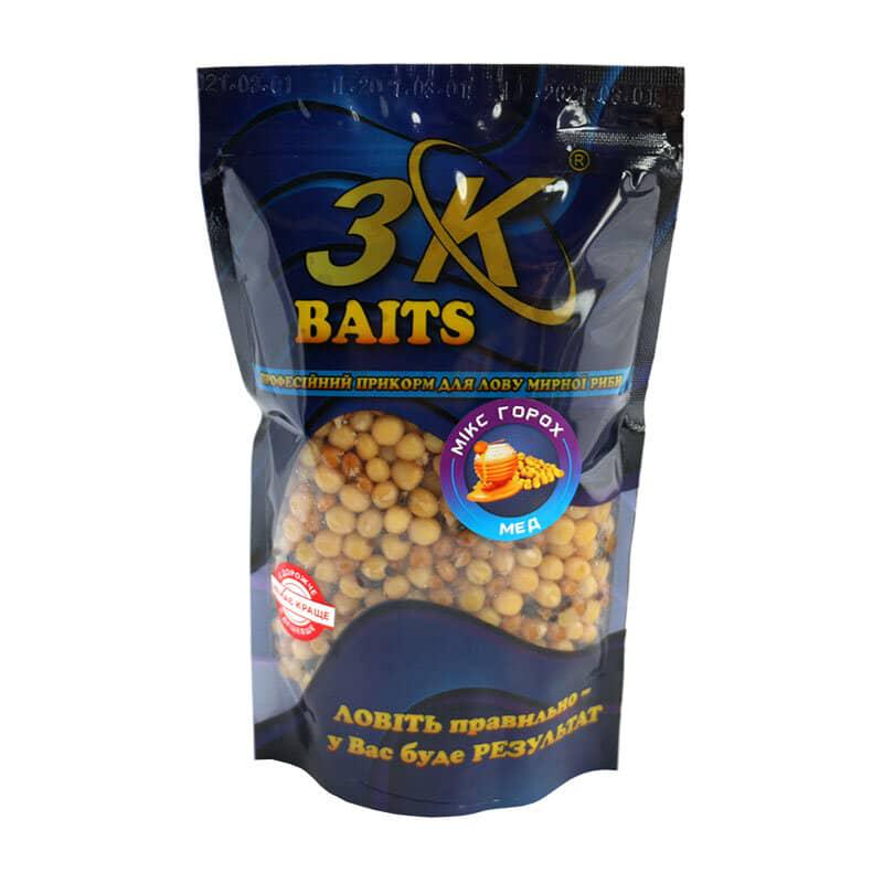 Прикорм 3KBaits Зерновой микс 500 г Горох/Мед (3KB1039)