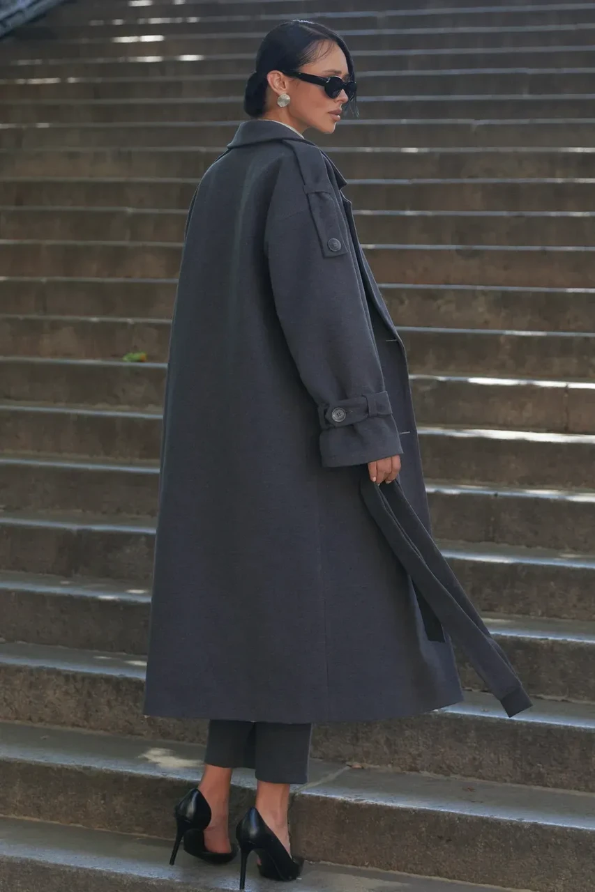 Тренч Seventeen из итальянской шерсти S-M Графитовый - фото 4 Тренч Seventeen из итальянской шерсти S-M Графитовый - фото 4