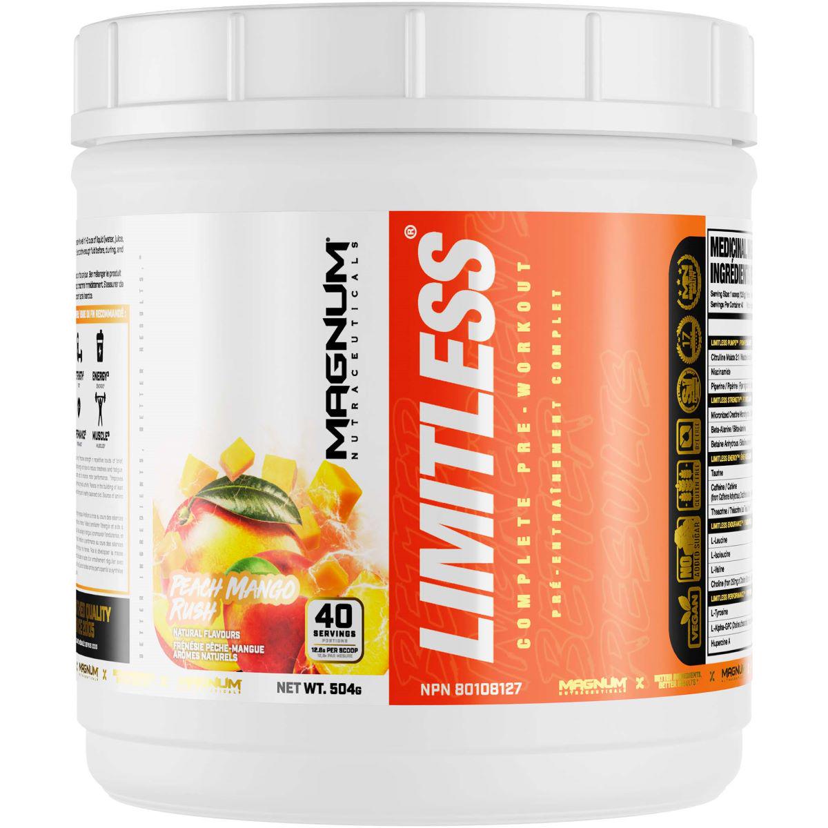 Комплекс до тренировки Magnum Nutraceuticals Limitless 504 g /20 servings/ Peach Mango Rush