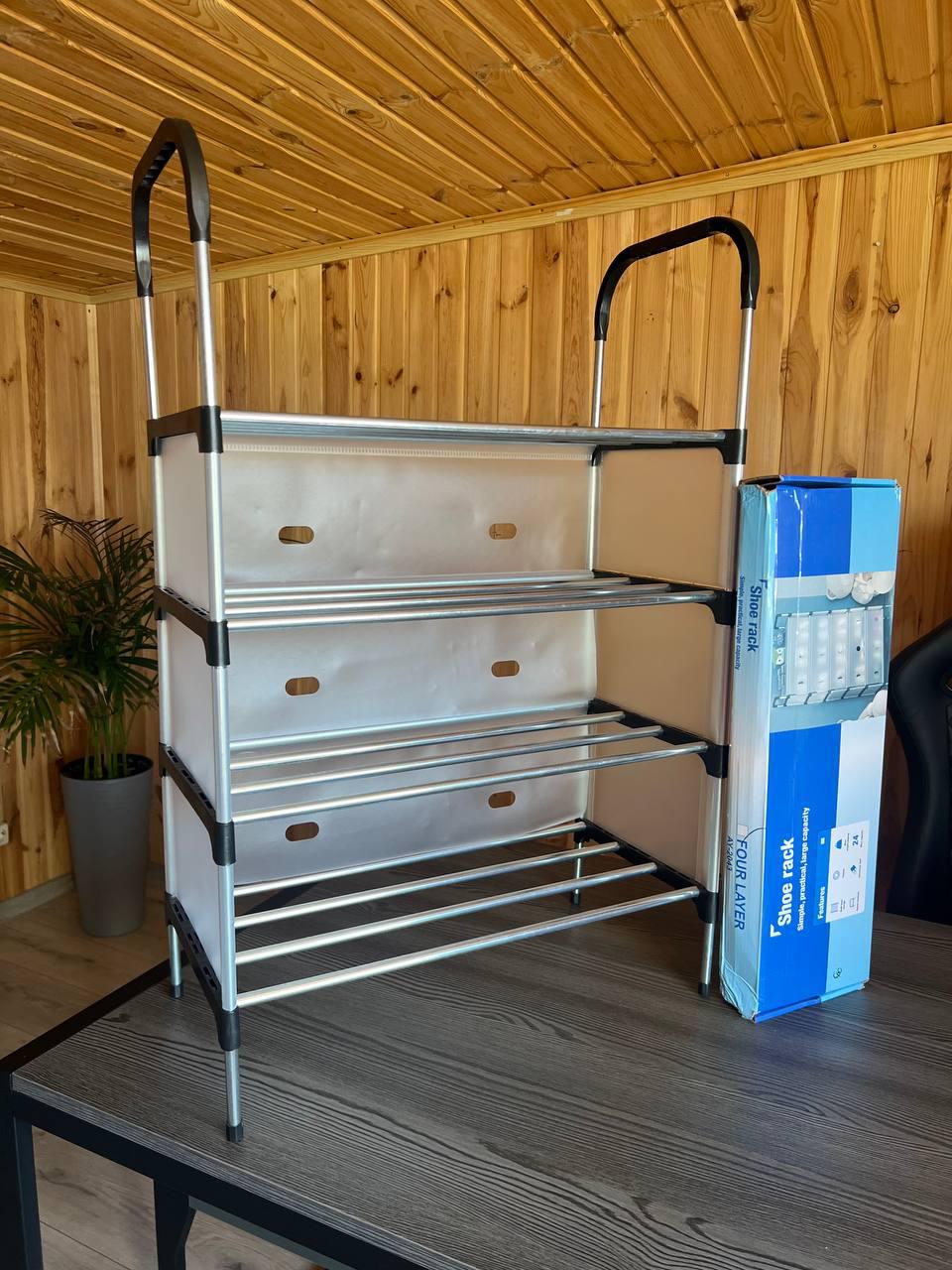 Полиця для взуття металева в передпокій Shoe RACK 4 яруси - фото 4 Полиця для взуття металева в передпокій Shoe RACK 4 яруси - фото 4